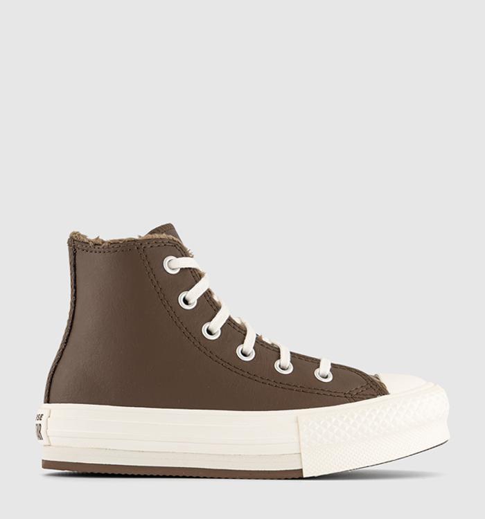 Converse All Star Eva Lift Hi Youth Trainers Grounded Black