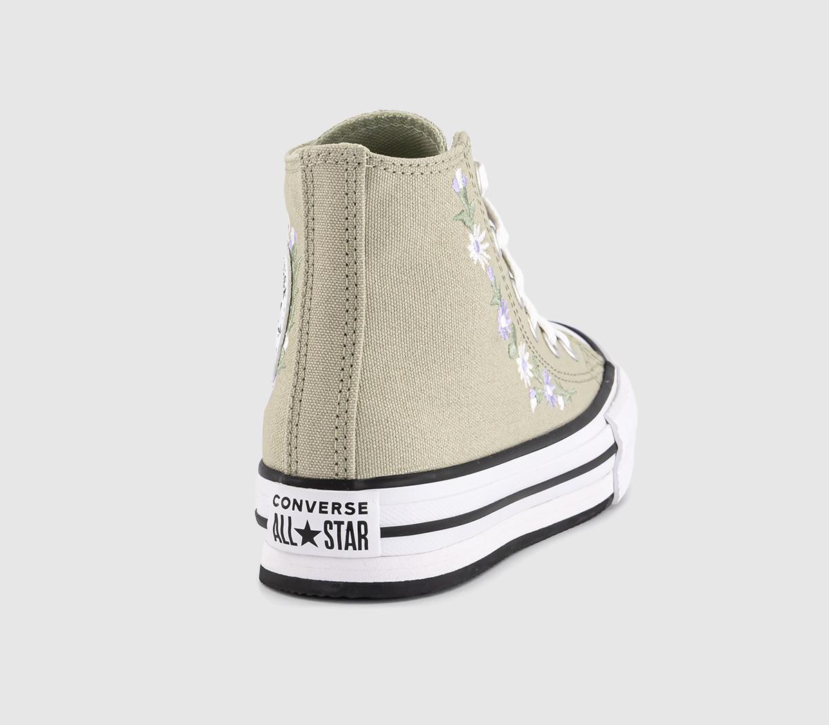 ConverseAll Star Eva Lift Hi Youth Trainers ConverseAll Star Eva Lift Hi Youth TrainersPale Surplus White Violet Heat