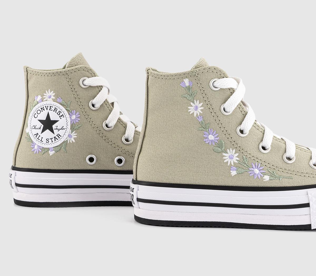 ConverseAll Star Eva Lift Hi Youth Trainers ConverseAll Star Eva Lift Hi Youth TrainersPale Surplus White Violet Heat