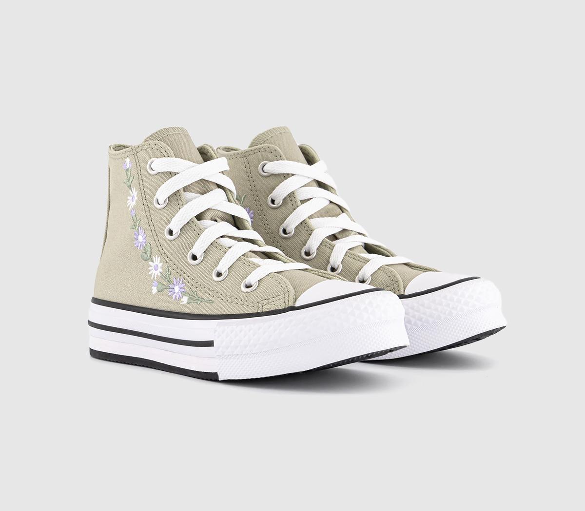 ConverseAll Star Eva Lift Hi Youth Trainers ConverseAll Star Eva Lift Hi Youth TrainersPale Surplus White Violet Heat