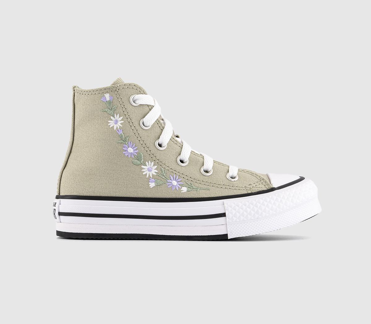 ConverseAll Star Eva Lift Hi Youth Trainers ConverseAll Star Eva Lift Hi Youth TrainersPale Surplus White Violet Heat