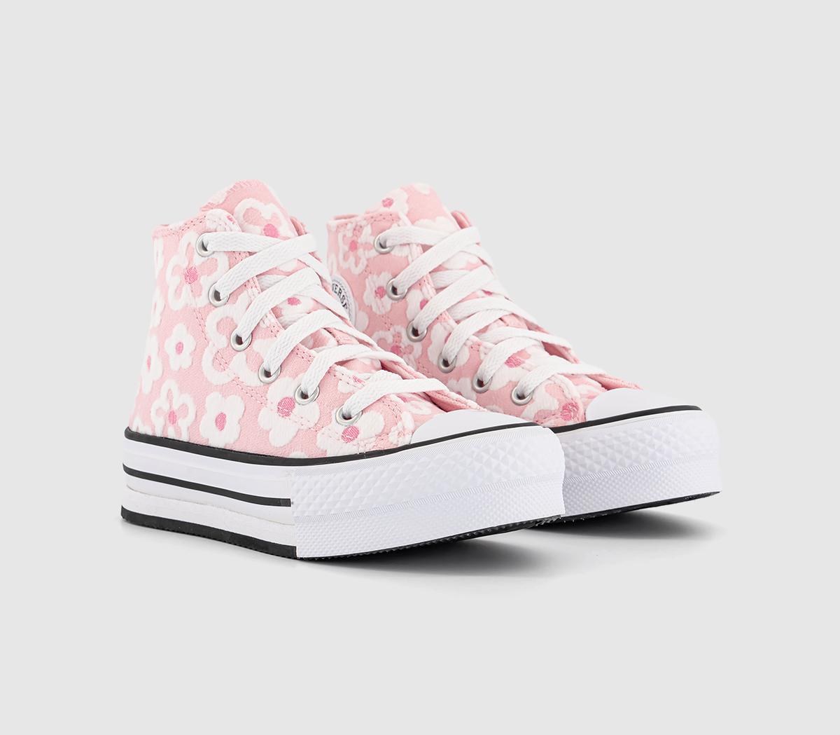 Converse Kids All Star Eva Lift Hi Trainers Donut Glaze Oops Pink White, 13 Youth