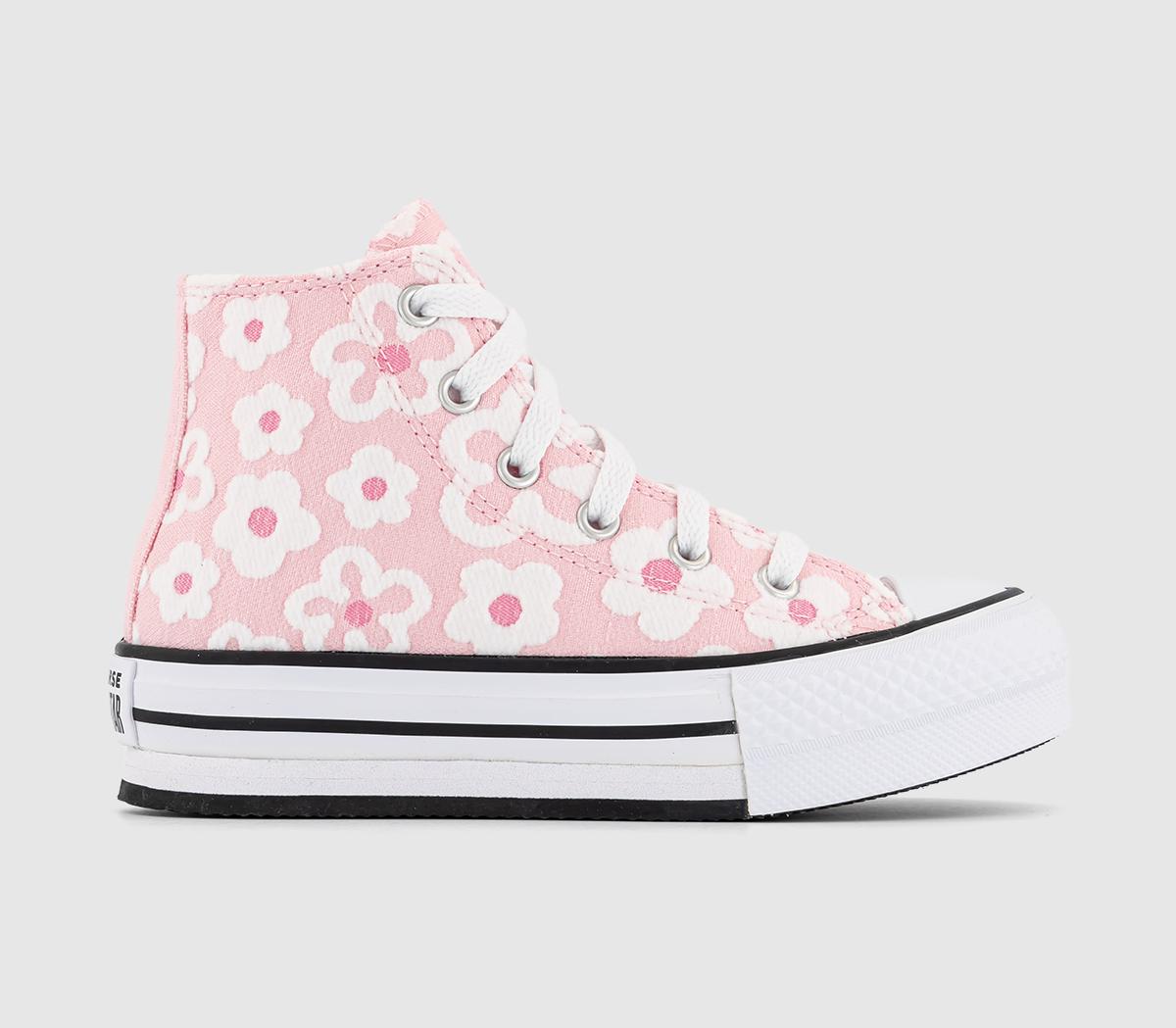 Kids All Star Eva Lift Hi Youth Trainers Donut Glaze Oops Pink White