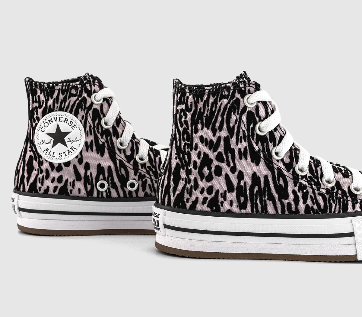 ConverseAll Star Eva Lift Hi Youth TrainersLeopard Brown Black