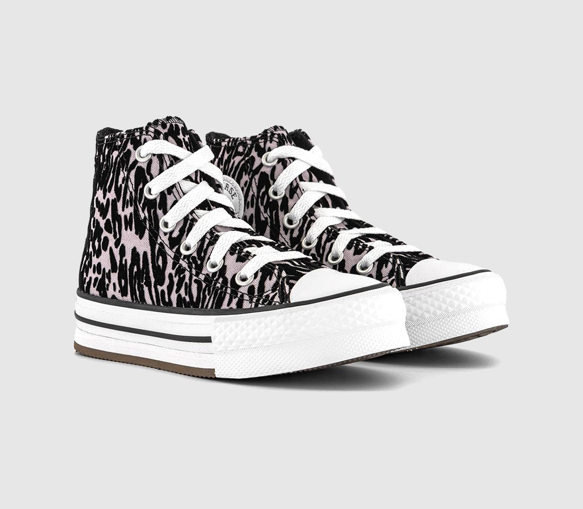 ConverseAll Star Eva Lift Hi Youth TrainersLeopard Brown Black