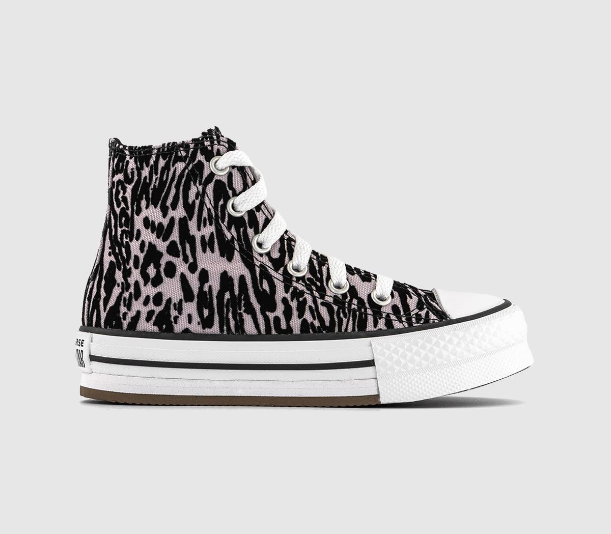 Converse All Star Eva Lift Hi  Trainers Leopard Brown Black  in Kids  Size 10 , Office Shoes