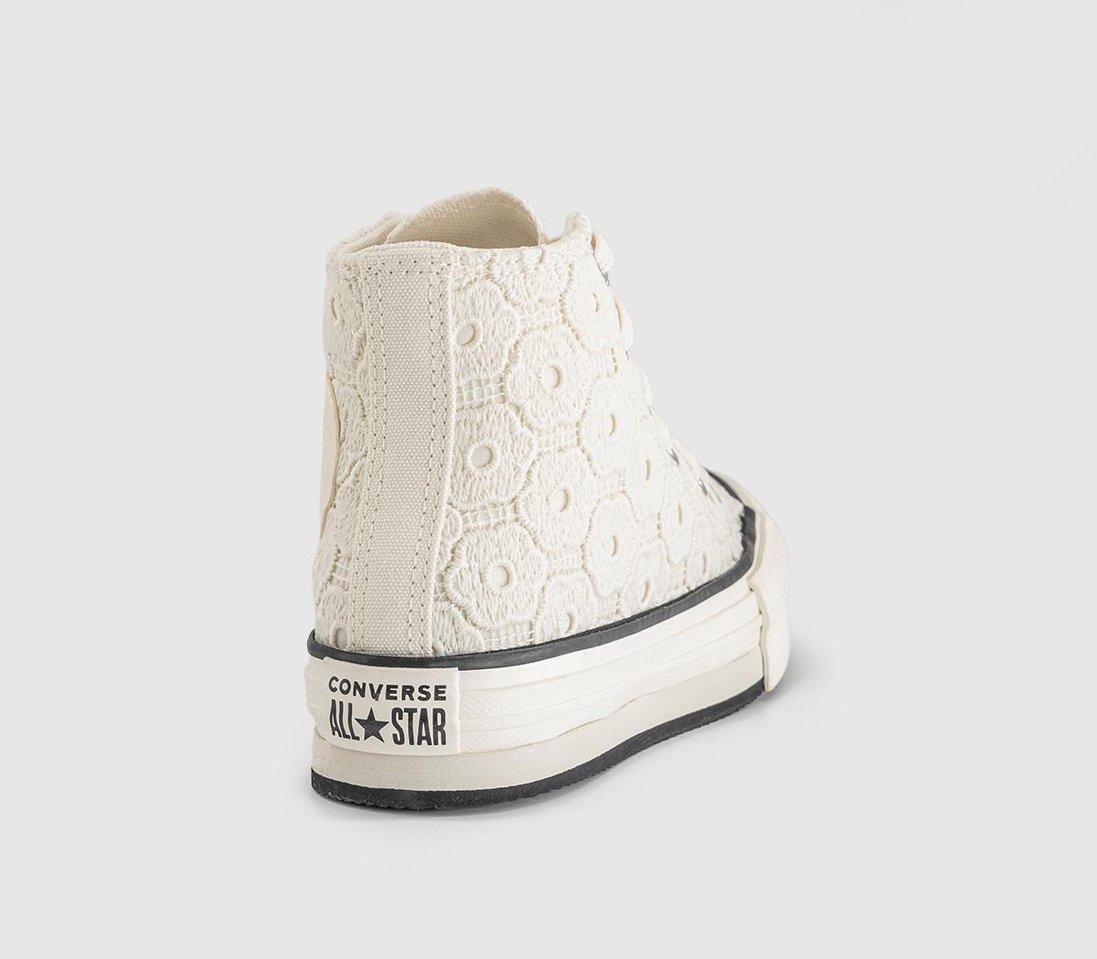 ConverseAll Star Eva Lift Hi Youth TrainersFloral Crochet Egret Black
