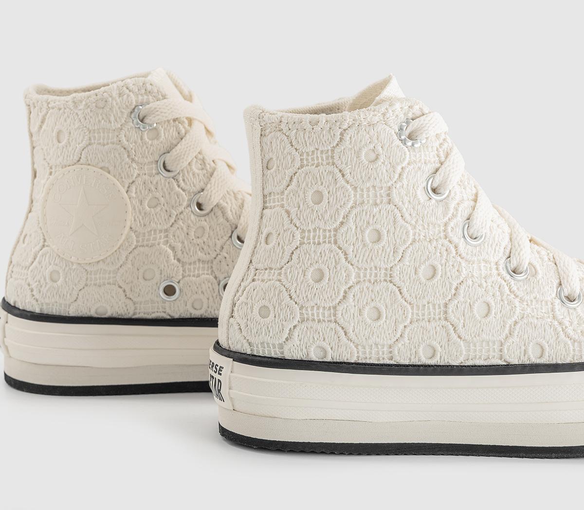 ConverseAll Star Eva Lift Hi Youth TrainersFloral Crochet Egret Black
