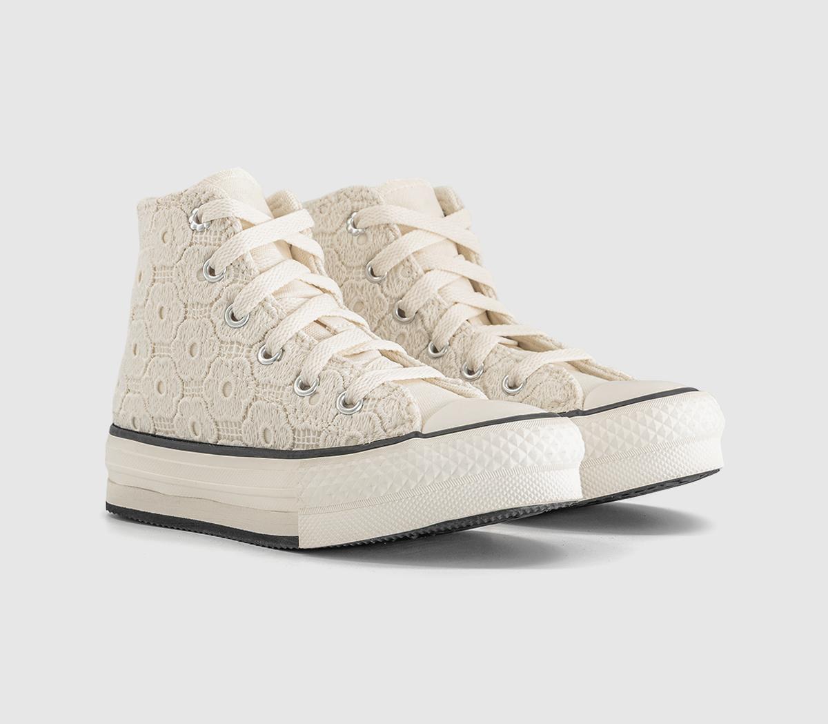ConverseAll Star Eva Lift Hi Youth TrainersFloral Crochet Egret Black