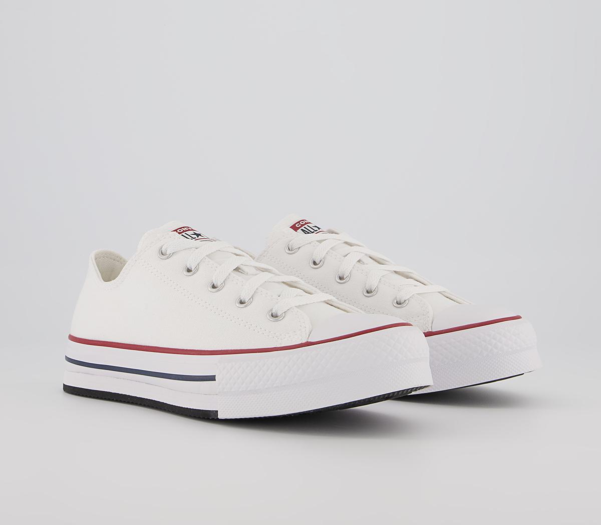 Converse Kids All Star Eva Lift Low Jnr Trainers Whte Garnet Navy In White, 3