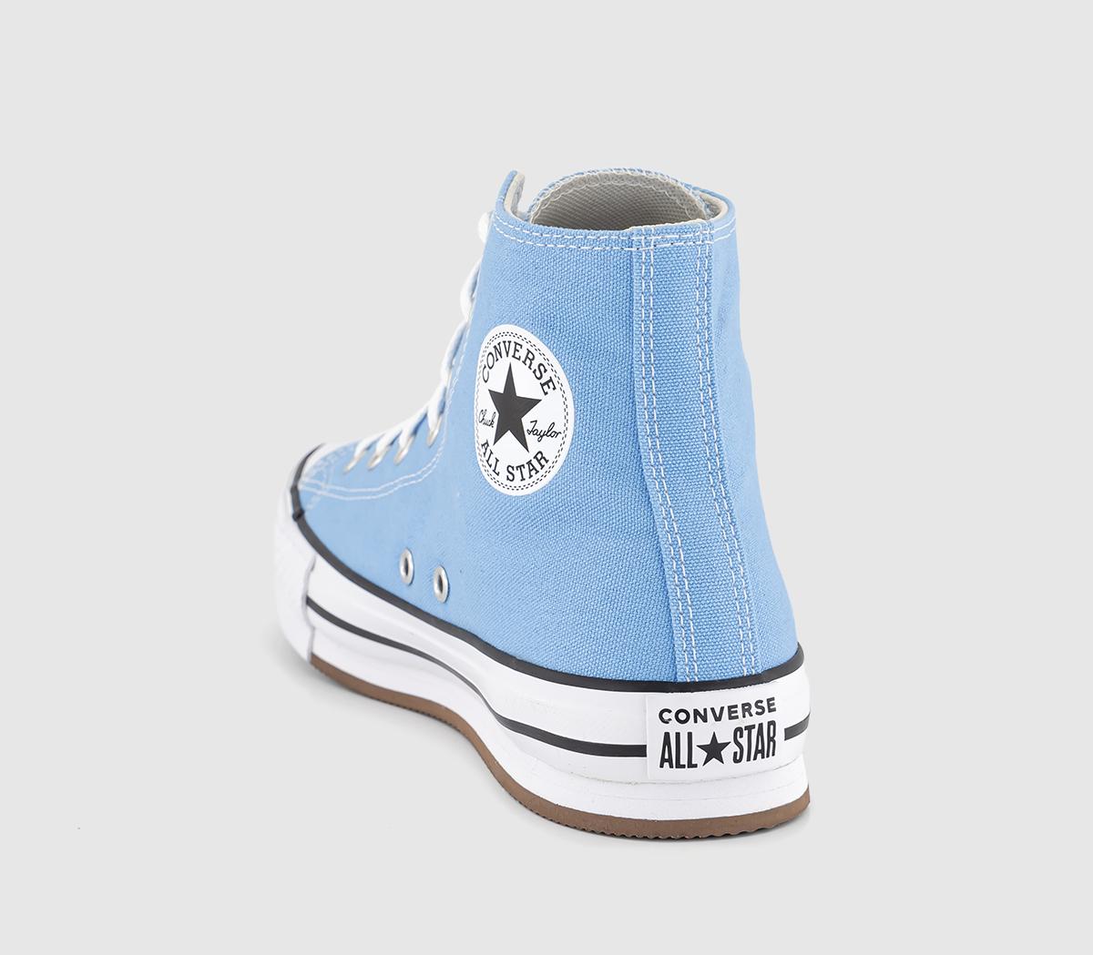 ConverseAll Star Eva Lift Hi Platform Junior TrainersLight Blue White Black