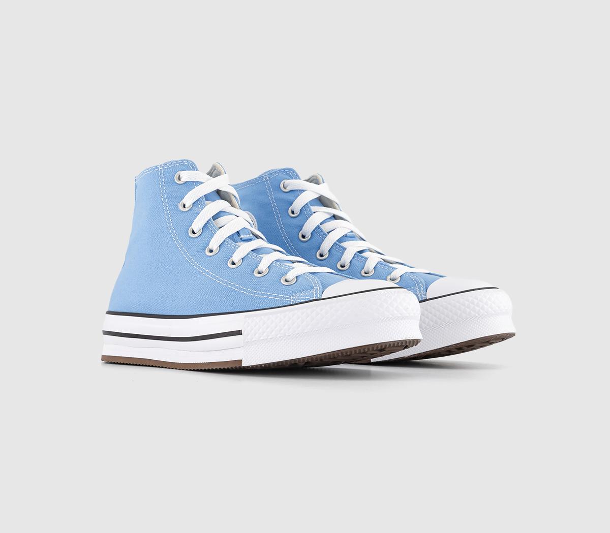 ConverseAll Star Eva Lift Hi Platform Junior TrainersLight Blue White Black