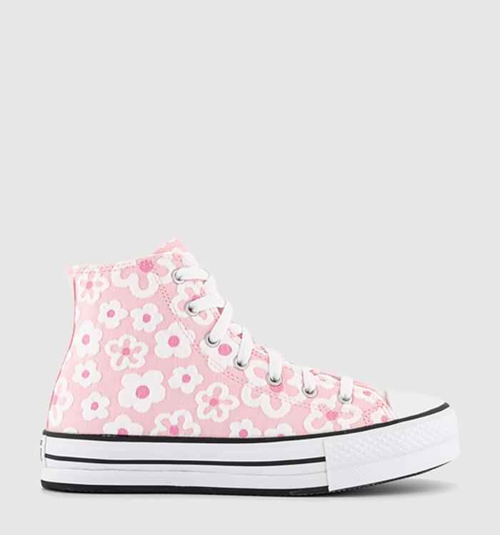 Converse All Star Eva Lift Hi Trainers Junior Donut Glaze Oops Pink White