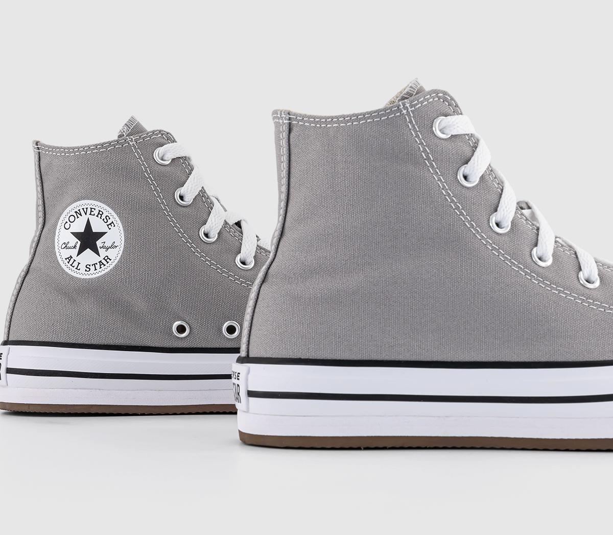 Converse All Star Eva Lift Hi Jnr Trainers Converse All Star Eva Lift Hi Jnr Trainers Totally Neutral White Black