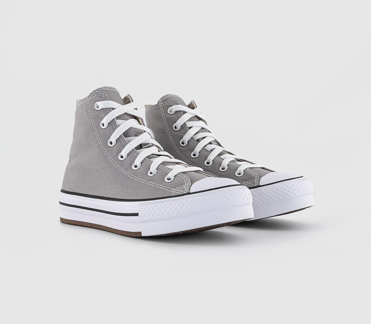 Converse All Star Eva Lift Hi Jnr Trainers Converse All Star Eva Lift Hi Jnr Trainers Totally Neutral White Black