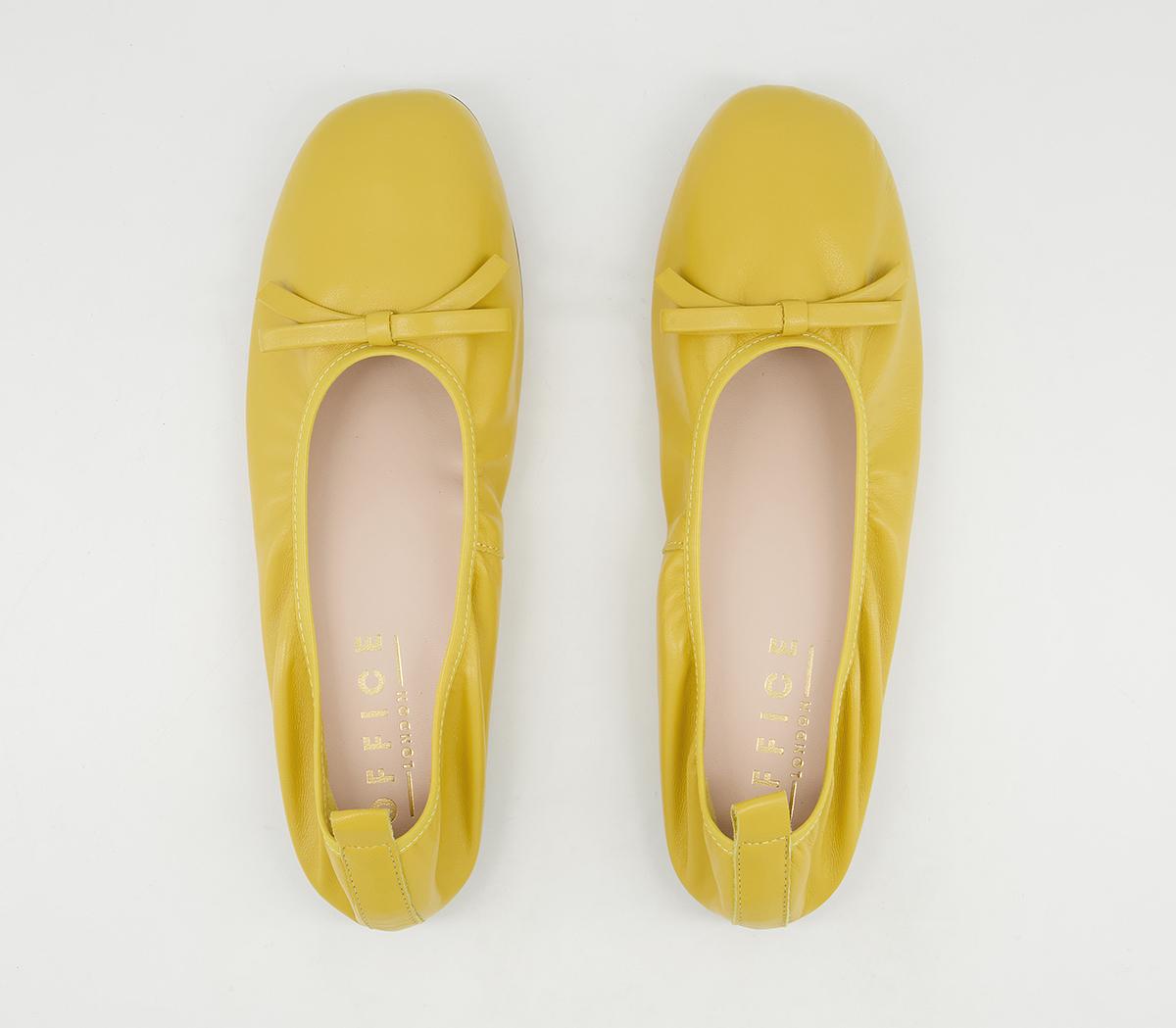 Office Forefront Soft Unlined Ballet Pumps Office Forefront Soft Unlined Ballet Pumps Soft Yellow Leather