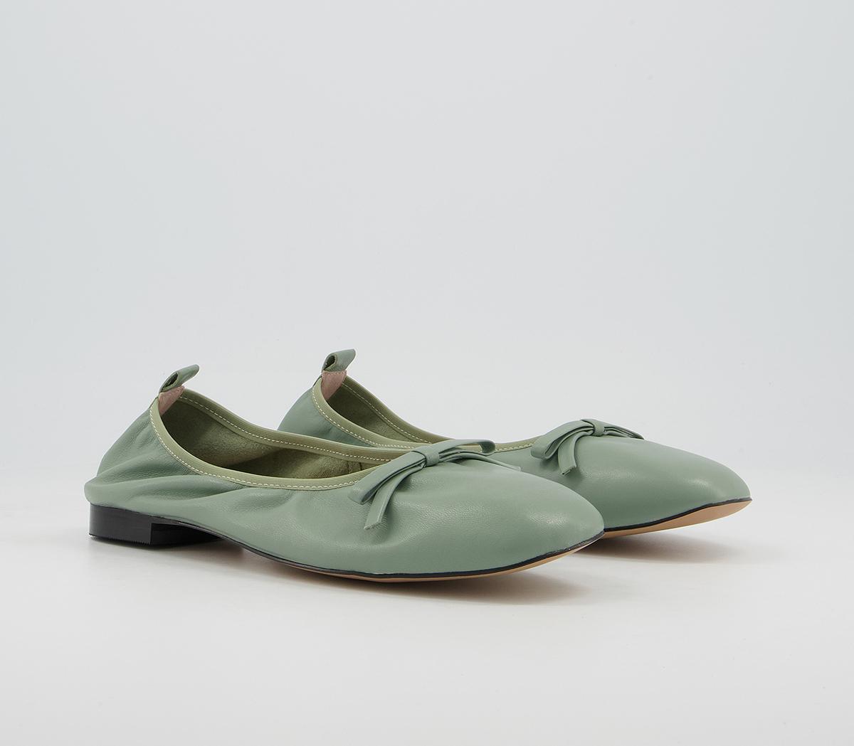 Office Forefront Soft Unlined Ballet Pumps Office Forefront Soft Unlined Ballet Pumps Sage Leather