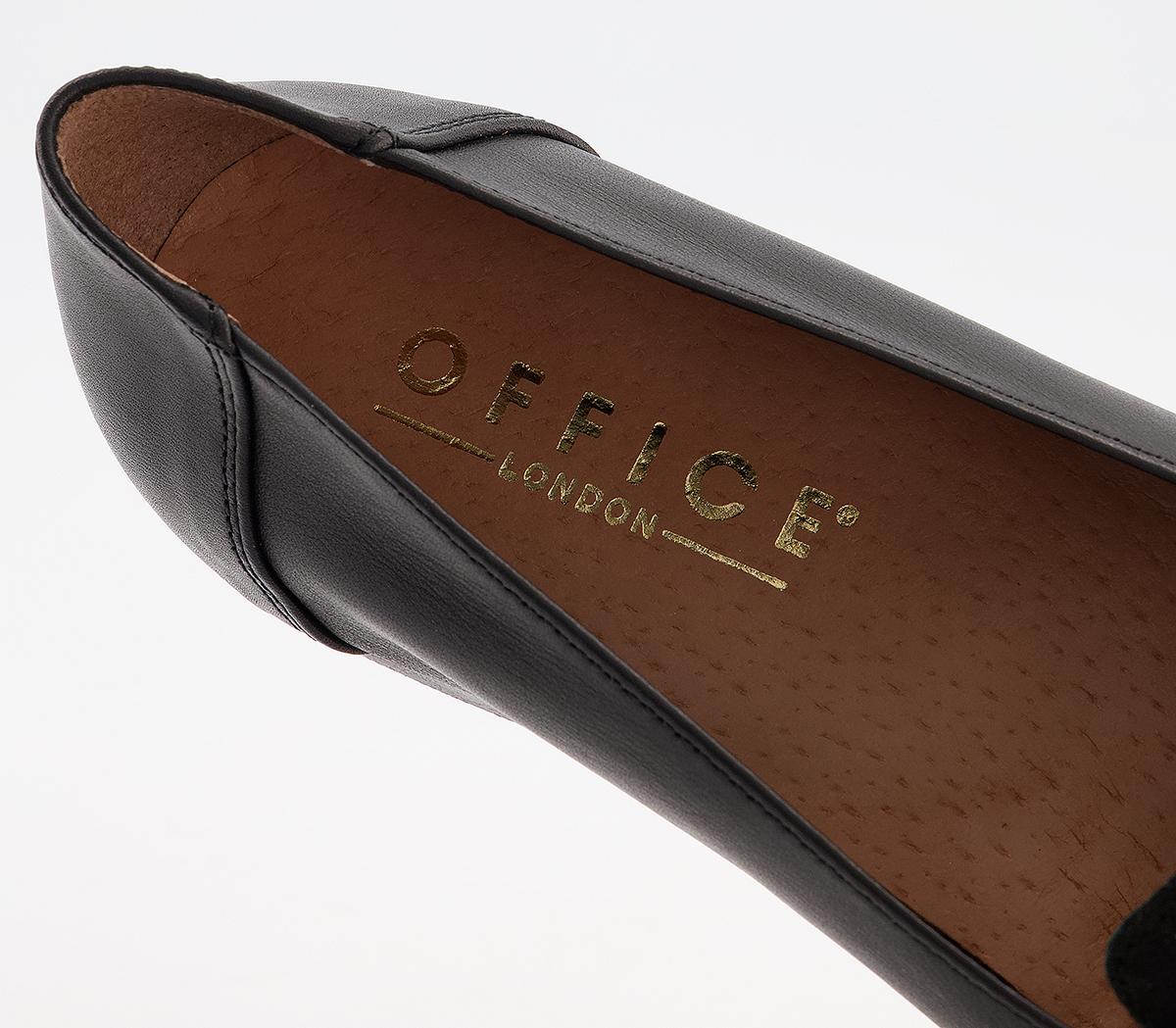 Office Flashlight Slim Bow Loafers Office Flashlight Slim Bow Loafers Black Leather Suede Mix