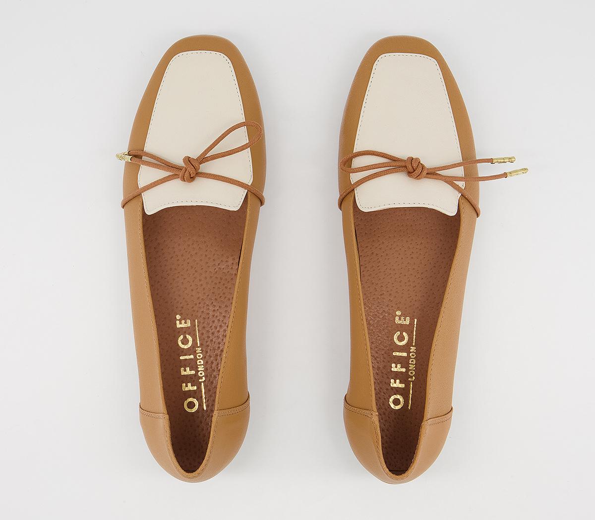 Office Flashlight Slim Bow Loafers Office Flashlight Slim Bow Loafers Ochre Off White Leather Mix