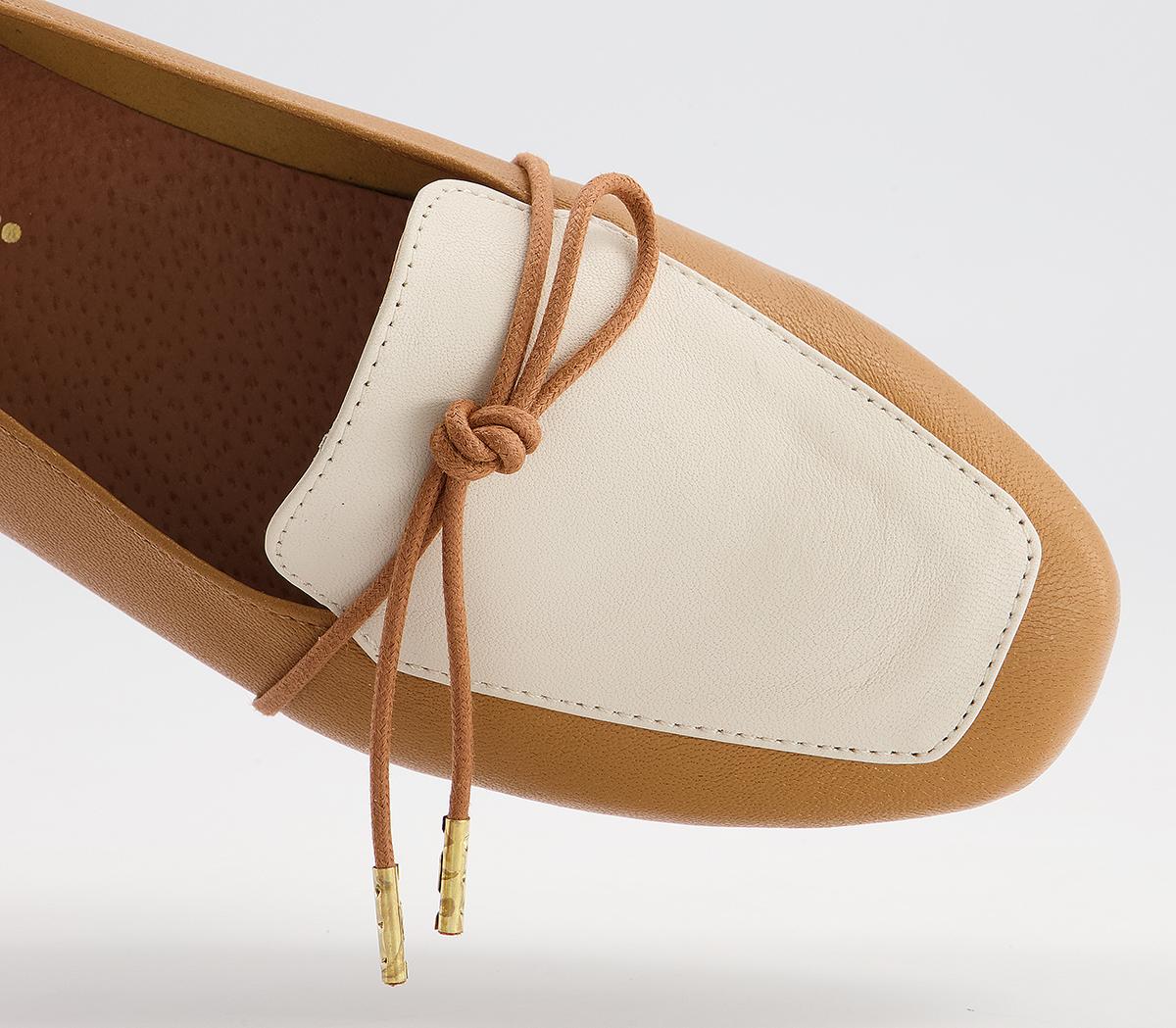 Office Flashlight Slim Bow Loafers Office Flashlight Slim Bow Loafers Ochre Off White Leather Mix