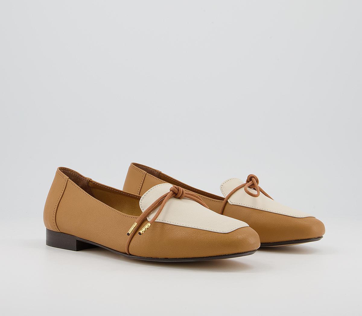 Office Flashlight Slim Bow Loafers Office Flashlight Slim Bow Loafers Ochre Off White Leather Mix