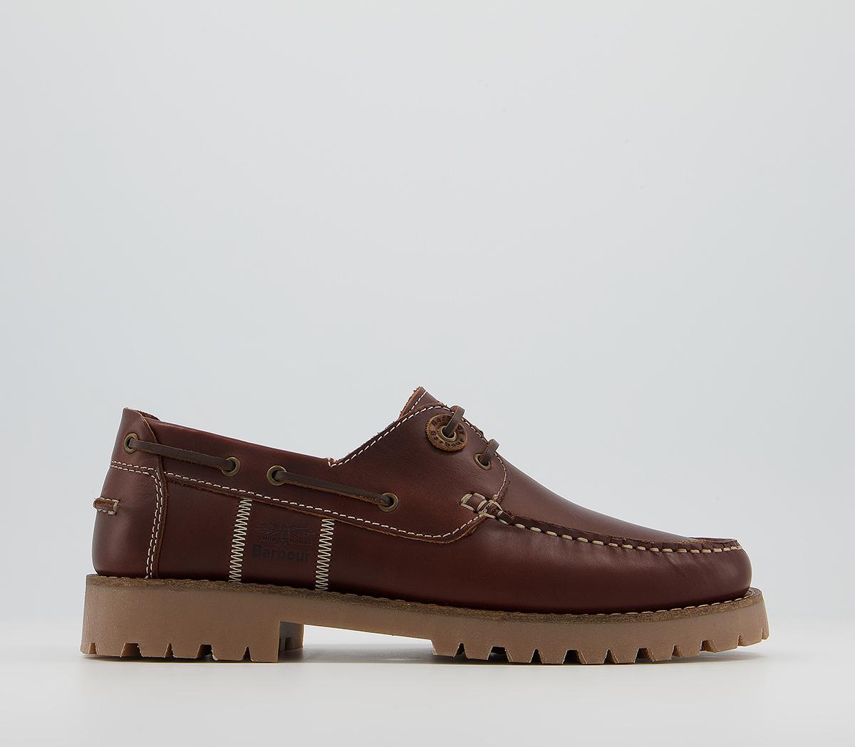 Barbour Stern Boat Shoes Mahogany - Men's Casual Shoes