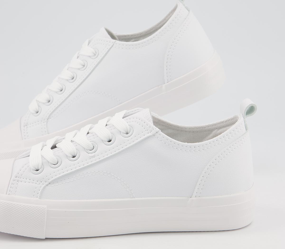 OFFICE Features Textured Sole Lace Up Trainers White - OFFICE Girl