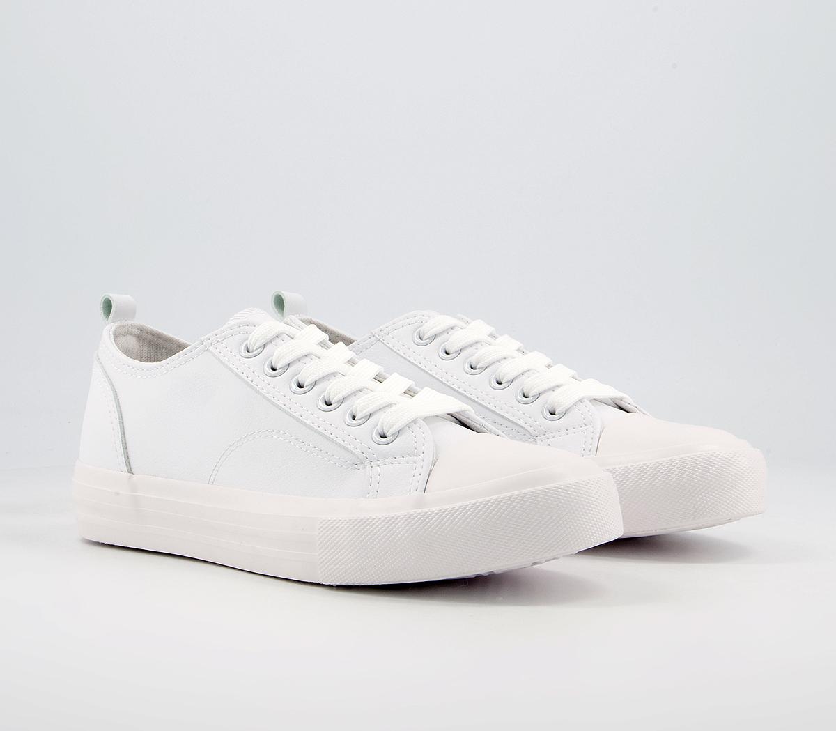 OFFICE Features Textured Sole Lace Up Trainers White - OFFICE Girl