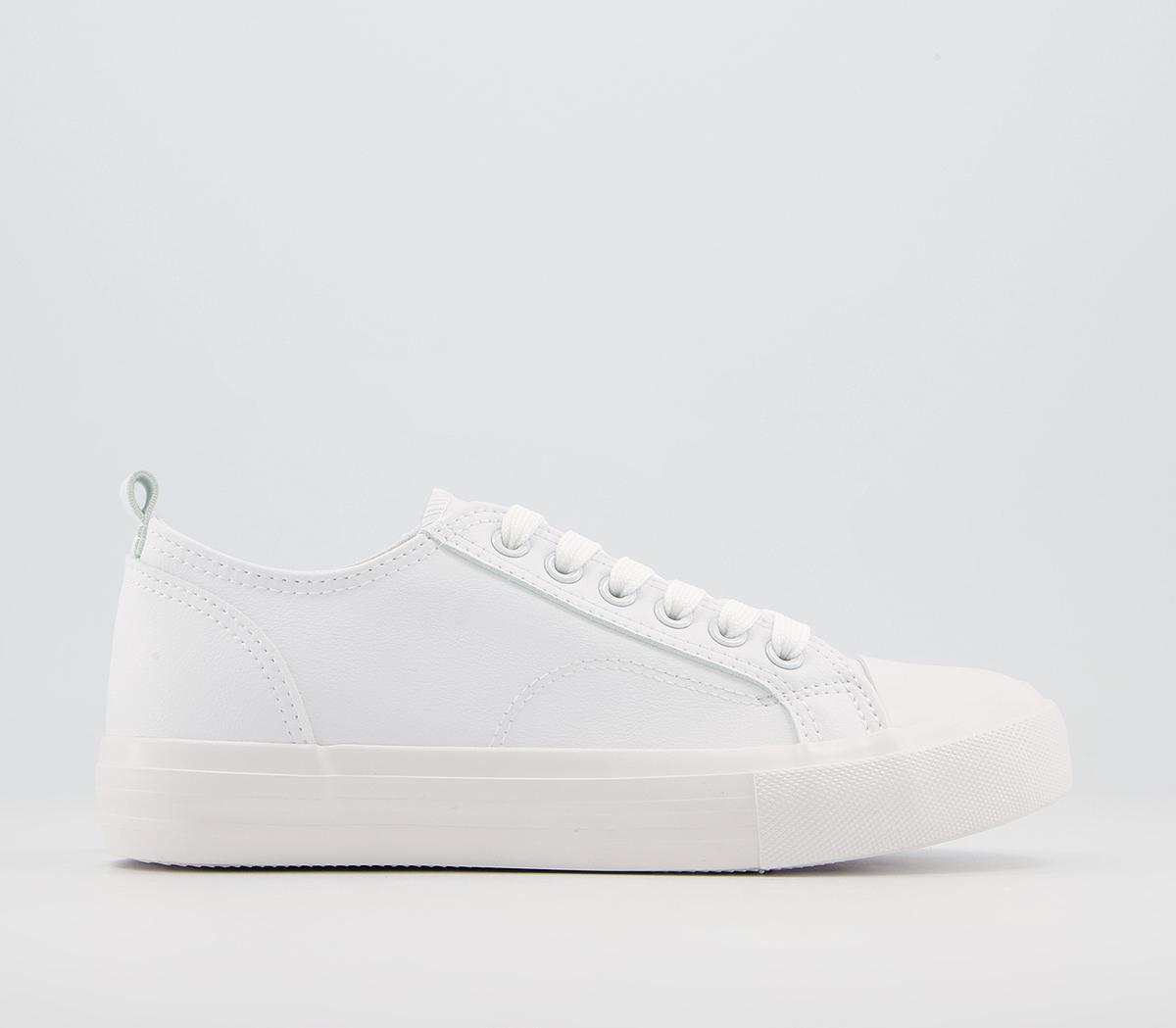 OFFICE Features Textured Sole Lace Up Trainers White - OFFICE Girl