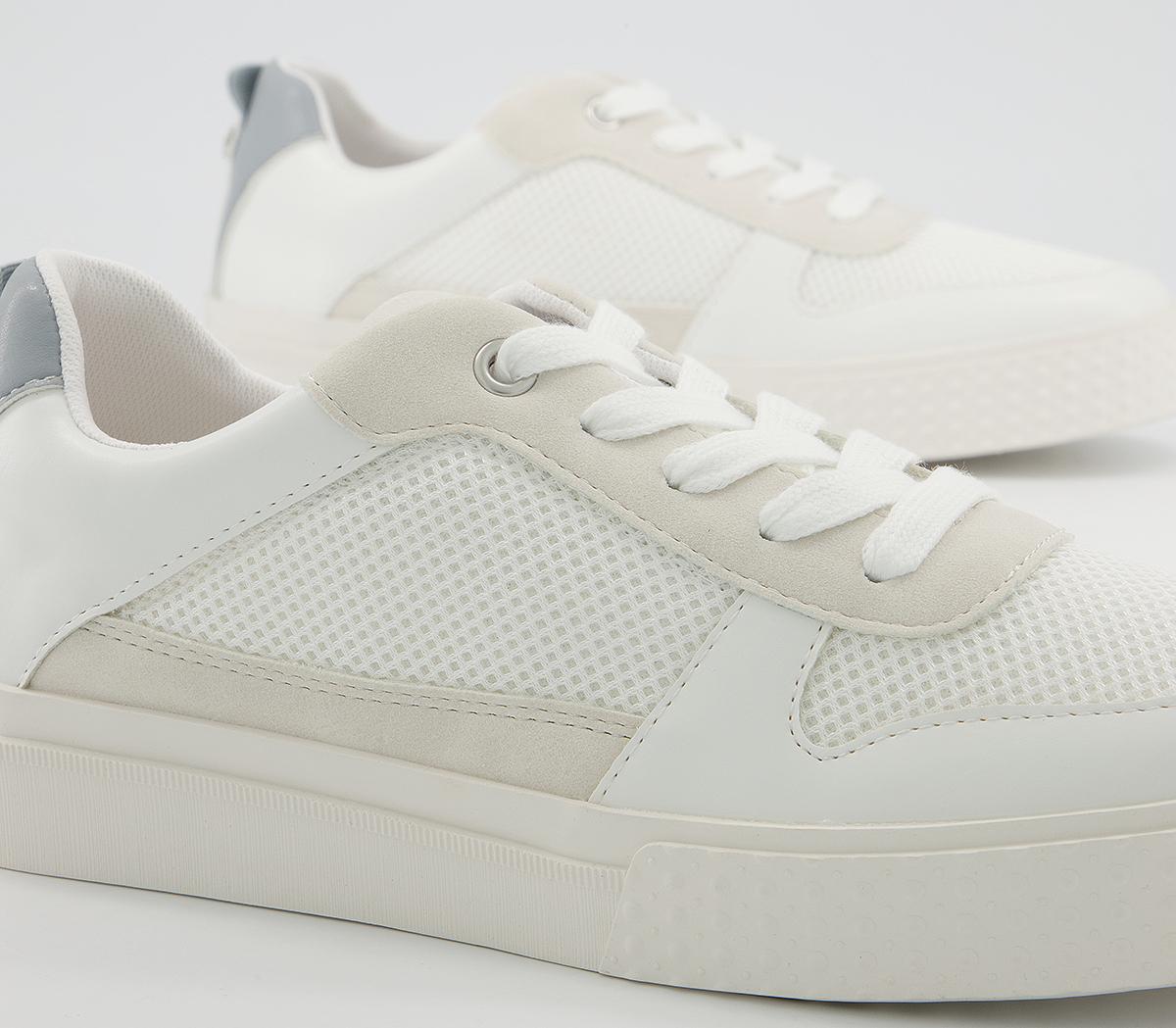 Office Forwards Textured Sole Lace Up Trainers Office Forwards Textured Sole Lace Up Trainers White Blue Nude Mix