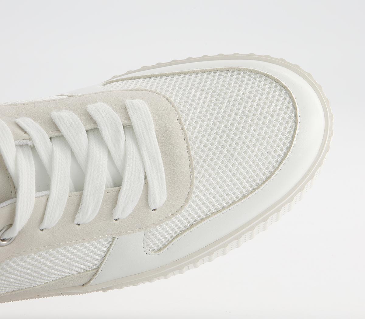 Office Forwards Textured Sole Lace Up Trainers Office Forwards Textured Sole Lace Up Trainers White Blue Nude Mix
