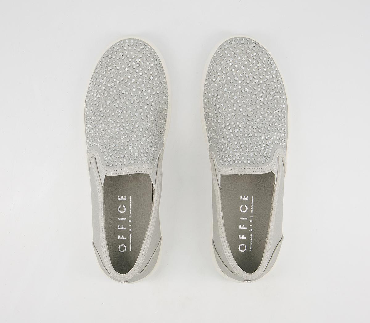 Office Flashback Slip On Trainers Office Flashback Slip On Trainers Grey Embellished