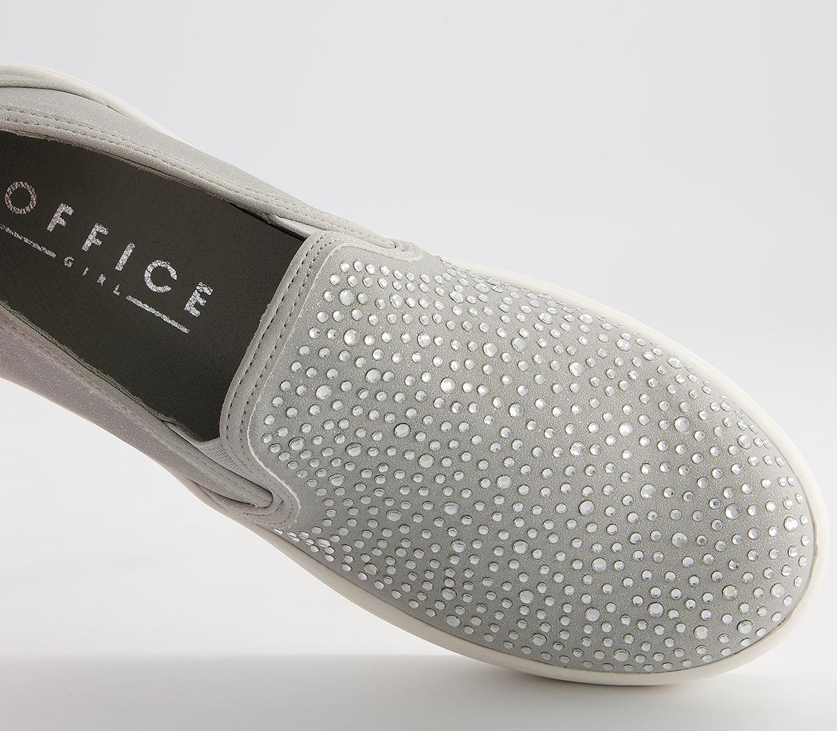 Office Flashback Slip On Trainers Office Flashback Slip On Trainers Grey Embellished