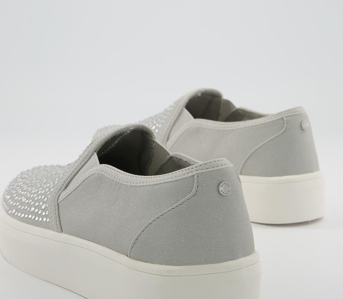 Office Flashback Slip On Trainers Office Flashback Slip On Trainers Grey Embellished