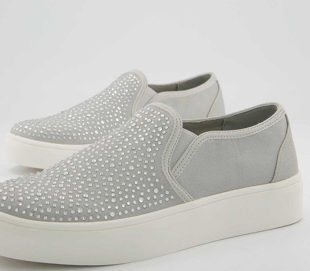 Office Flashback Slip On Trainers Office Flashback Slip On Trainers Grey Embellished