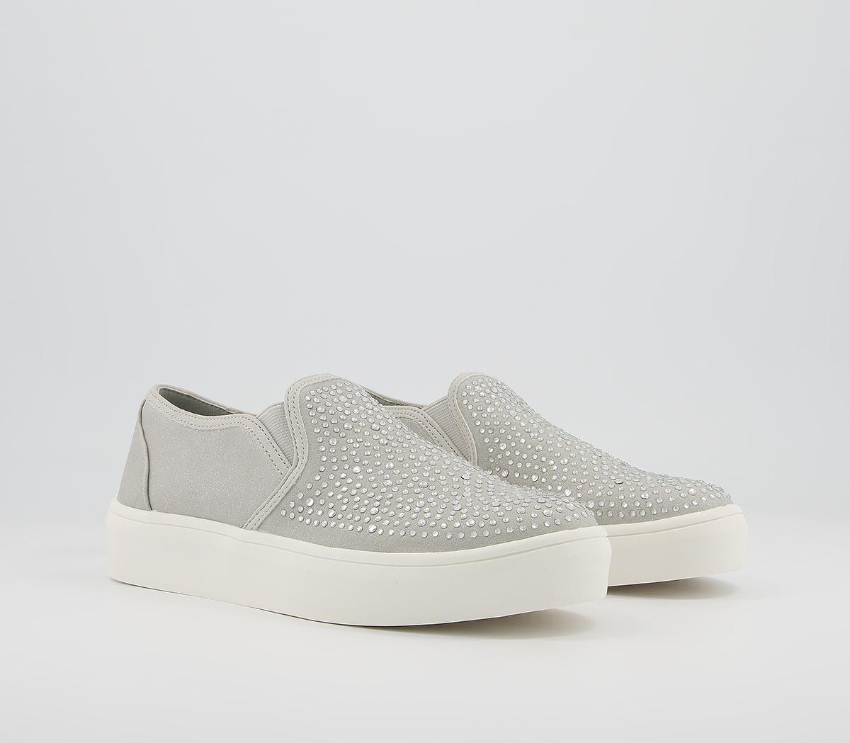Office Flashback Slip On Trainers Office Flashback Slip On Trainers Grey Embellished