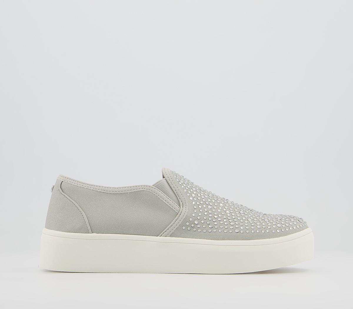 Office Flashback Slip On Trainers Office Flashback Slip On Trainers Grey Embellished