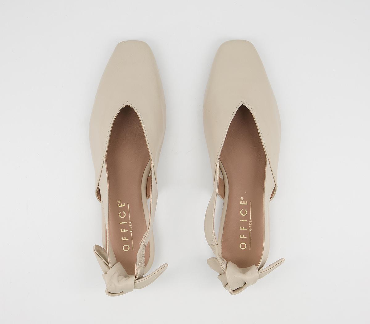 OFFICEFarran Soft Bow Slingback FlatsTaupe Leather