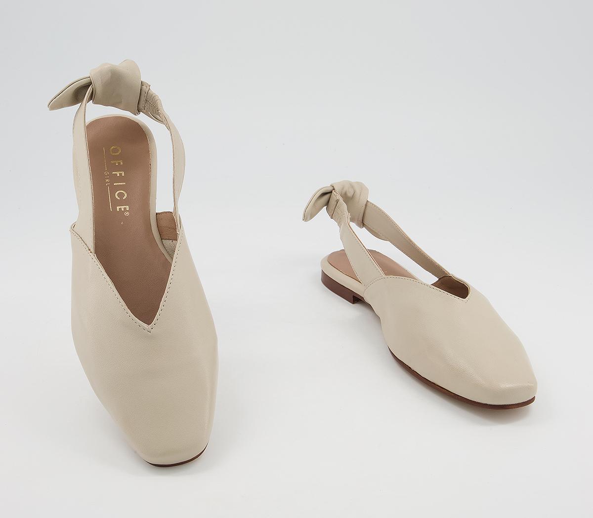 OFFICEFarran Soft Bow Slingback FlatsTaupe Leather