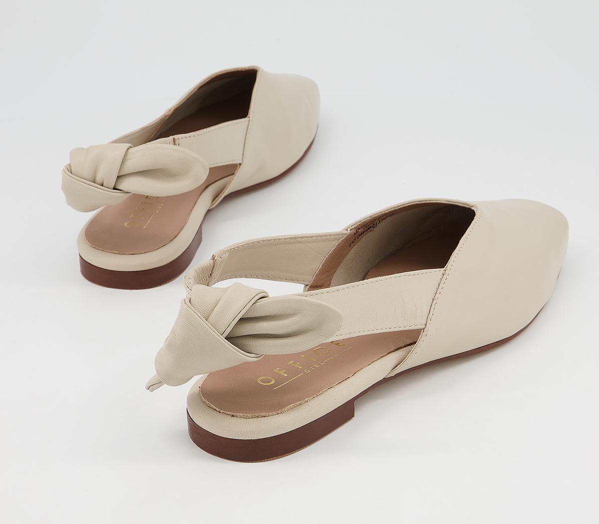 OFFICEFarran Soft Bow Slingback FlatsTaupe Leather