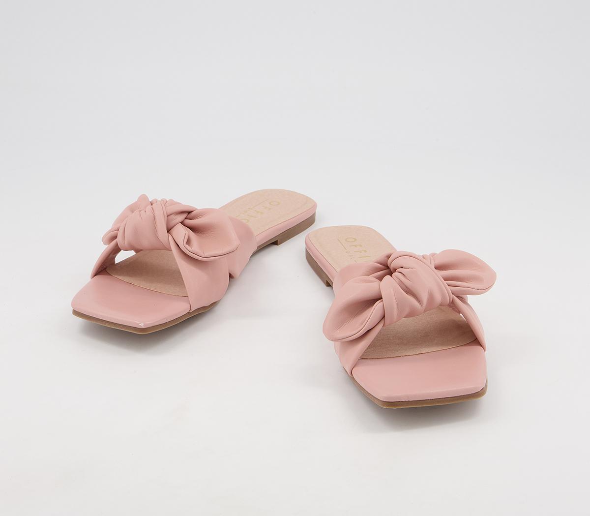 Office Stories Square Toe Bow Mules Office Stories Square Toe Bow Mules Light Pink