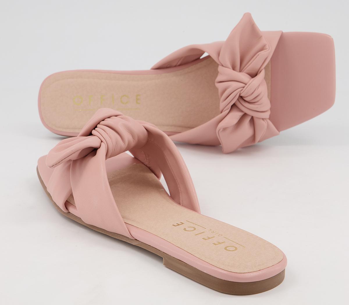 Office Stories Square Toe Bow Mules Office Stories Square Toe Bow Mules Light Pink