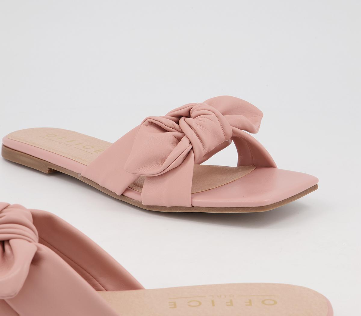 Office Stories Square Toe Bow Mules Office Stories Square Toe Bow Mules Light Pink