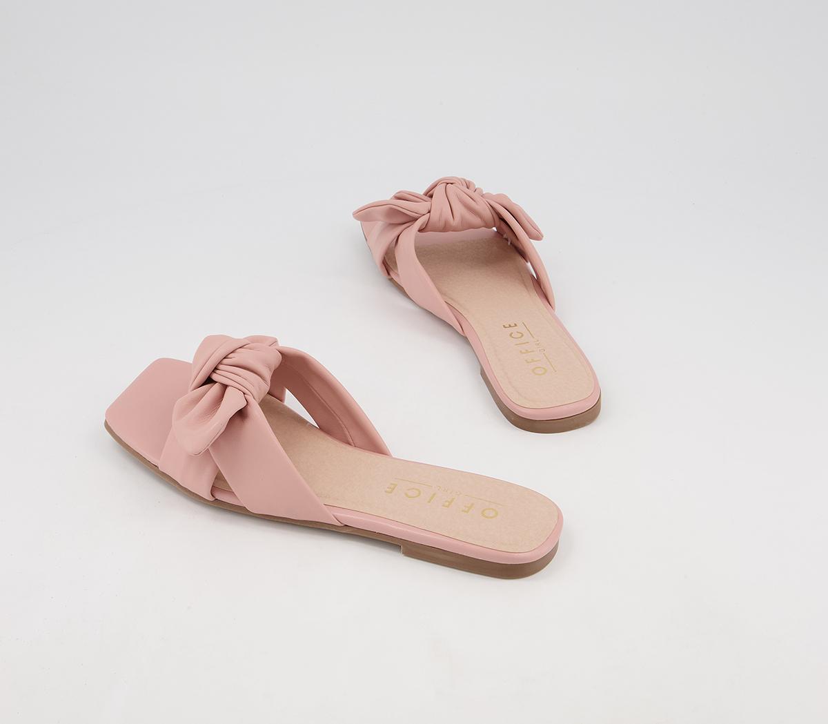 Office Stories Square Toe Bow Mules Office Stories Square Toe Bow Mules Light Pink