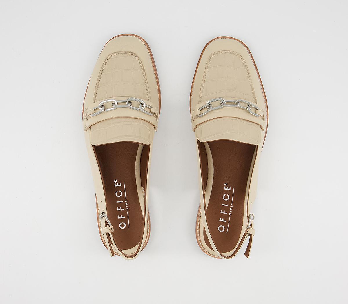OFFICEFairen Sling Back With Hardware Loafers OFFICEFairen Sling Back With Hardware LoafersBone Leather Croc Mix