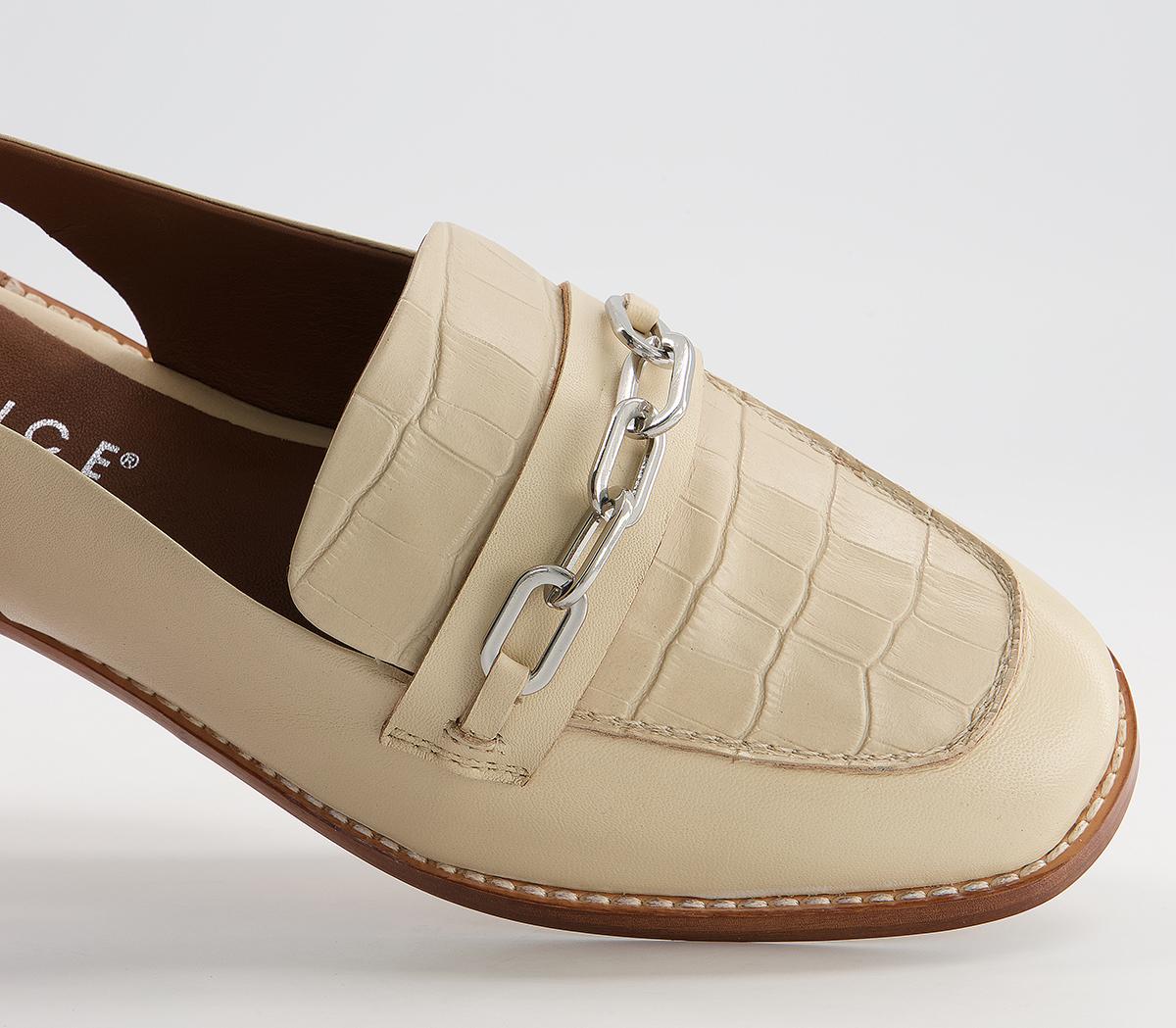 OFFICEFairen Sling Back With Hardware Loafers OFFICEFairen Sling Back With Hardware LoafersBone Leather Croc Mix