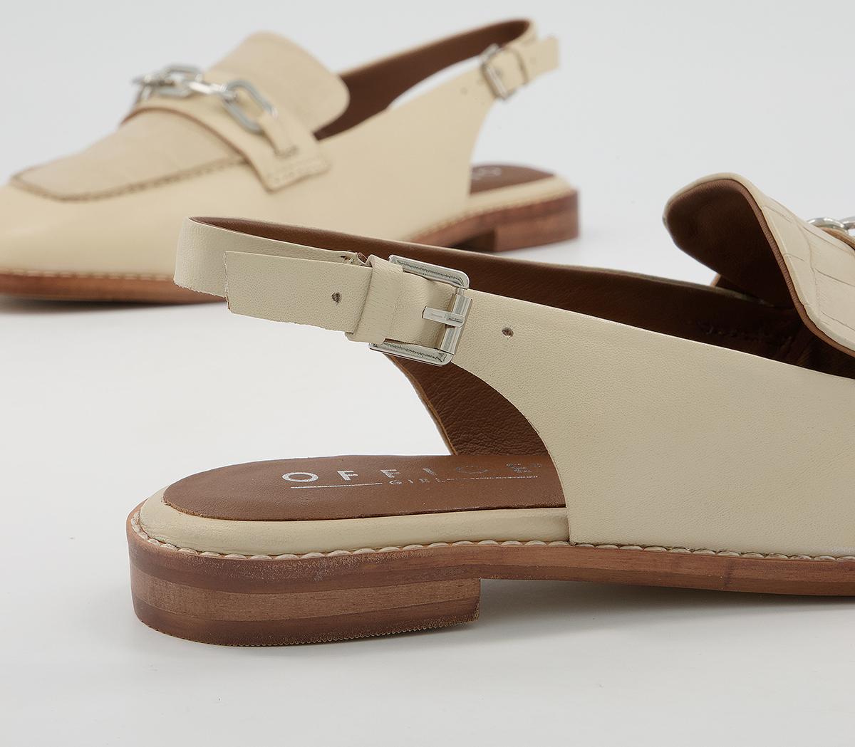 OFFICEFairen Sling Back With Hardware Loafers OFFICEFairen Sling Back With Hardware LoafersBone Leather Croc Mix
