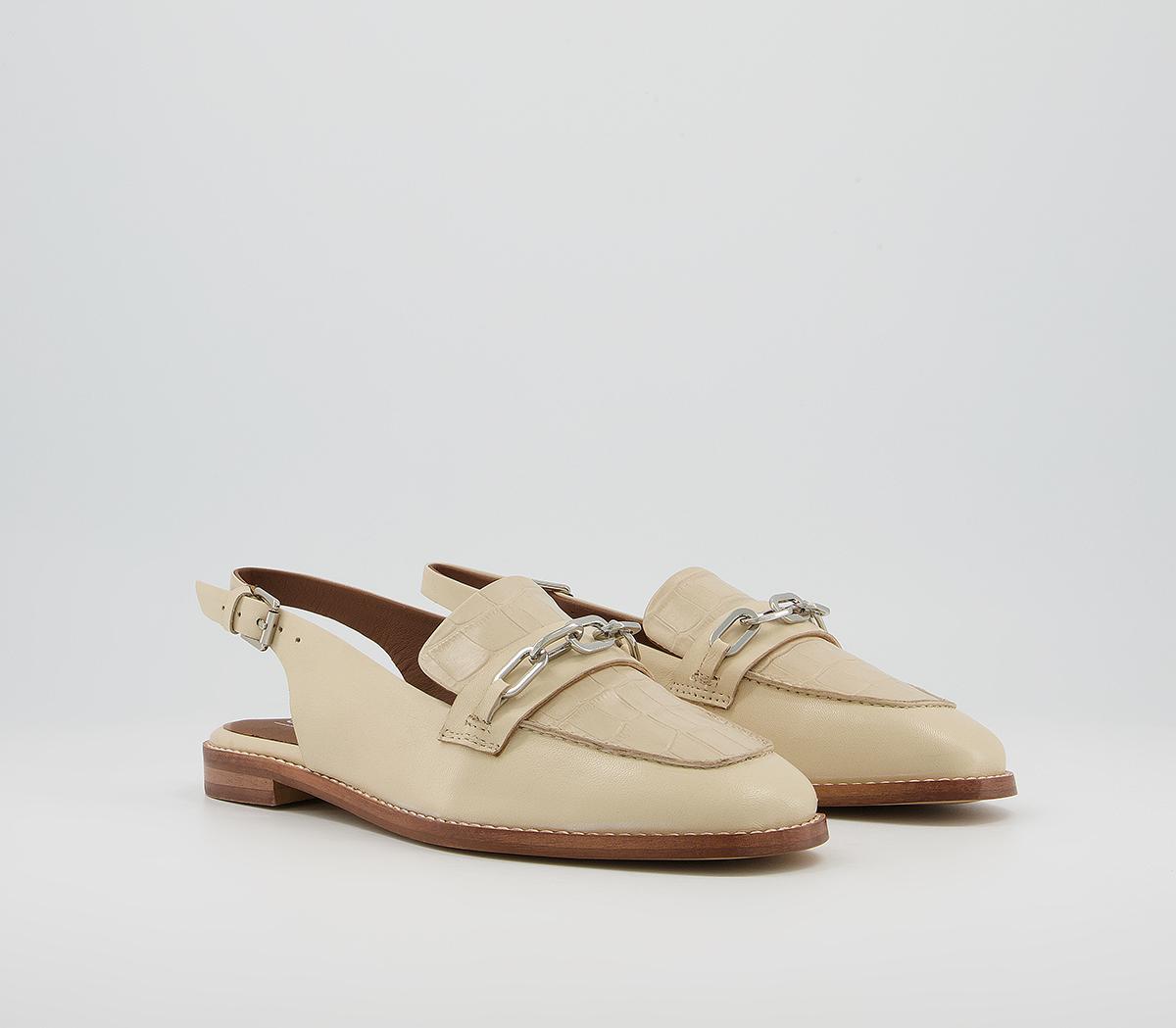 OFFICEFairen Sling Back With Hardware Loafers OFFICEFairen Sling Back With Hardware LoafersBone Leather Croc Mix