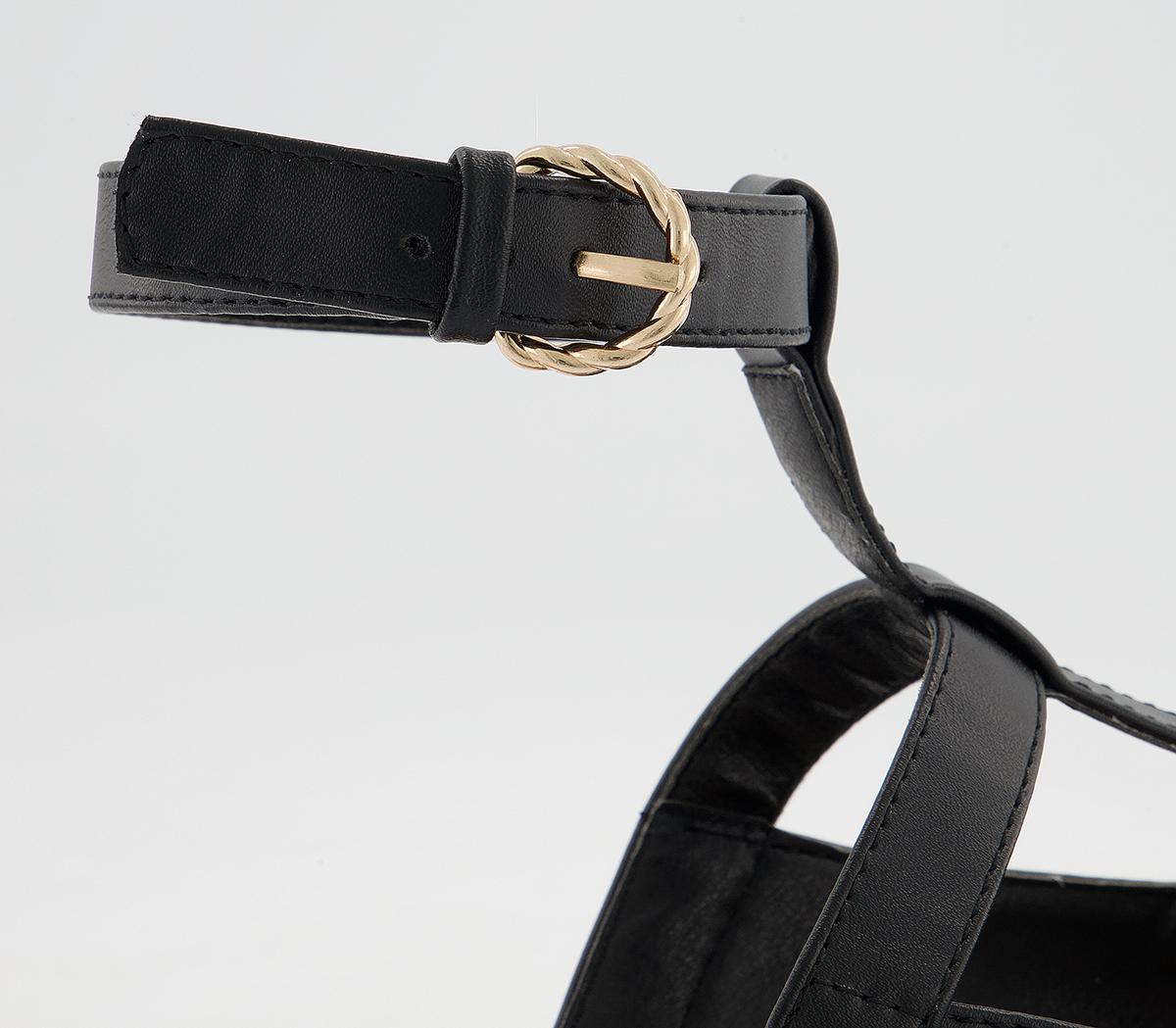 Office Faithless Pointed Ankle Strap Flats Office Faithless Pointed Ankle Strap Flats Black Gold Heel Clip
