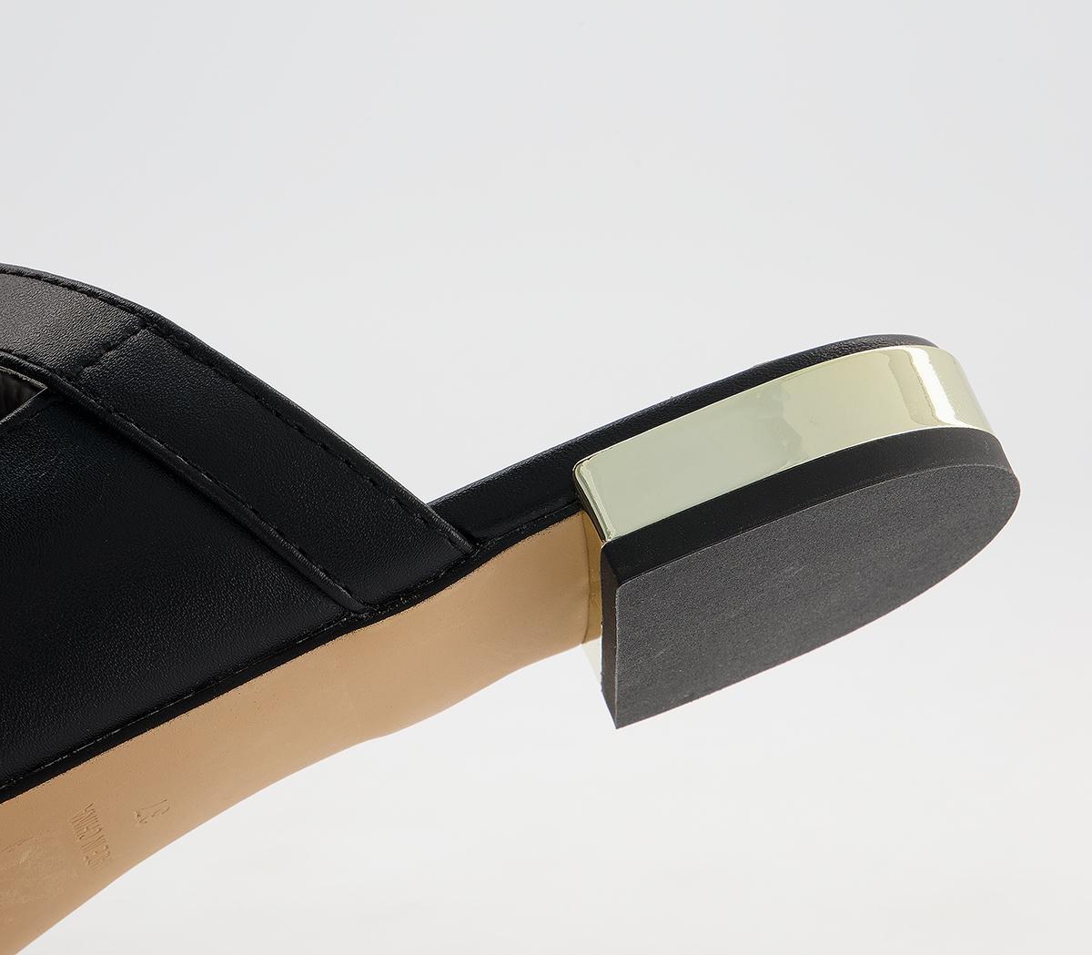 Office Faithless Pointed Ankle Strap Flats Office Faithless Pointed Ankle Strap Flats Black Gold Heel Clip